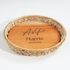 Round Wicker Tray 2 in 1 Personalized Wedding Anniversary Charcuterie Serving Board