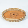 Round Wicker Tray 2 in 1 Personalized Teak Charcuterie Serving Board