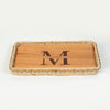 Personalized Wicker Serving Tray Custom Name Charcuterie Cheese Cutting Board Housewarming Gift