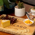 Custom City Charcuterie Cheese Cutting Board Personalized Handmade Wicker Serving Tray