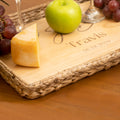 Personalized  Wicker Serving Tray Charcuterie Cheese Cutting Board Custom Engraved Gift Wedding Anniversary