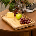 Personalized  Wicker Serving Tray Charcuterie Cheese Cutting Board Custom Engraved Gift Wedding Anniversary