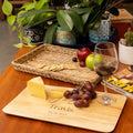 Personalized  Wicker Serving Tray Charcuterie Cheese Cutting Board Custom Engraved Gift Wedding Anniversary