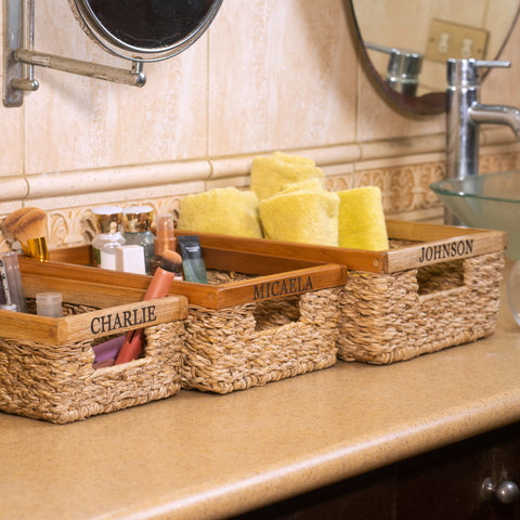 Set of 3 Handmade Woven Wicker Basket for Organizing and sale Storage Basket Set