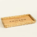 Custom City Charcuterie Cheese Cutting Board Personalized Handmade Wicker Serving Tray