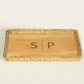 Personalized Wicker Serving Tray Custom Monogram Charcuterie Cheese Cutting Board Housewarming Gift