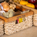 Wicker Storage Personalized Rattan Basket Set of 3 Custom Engraved Woven Rattan for Fruit, Kitchen, Food Organization, Bathroom, Housewarming Gift