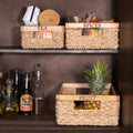 Wicker Storage Personalized Rattan Basket Set of 3 Custom Engraved Woven Rattan for Fruit, Kitchen, Food Organization, Bathroom, Housewarming Gift