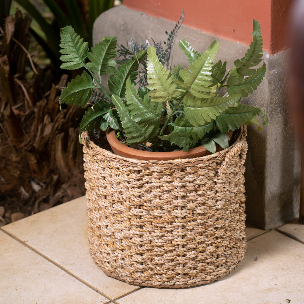 Round Storage Set (Round Ottoman + 2 Round storage baskets)