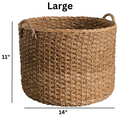 Wholestory Collective Handwoven Wicker Banana Leaf Floor Basket with Handles